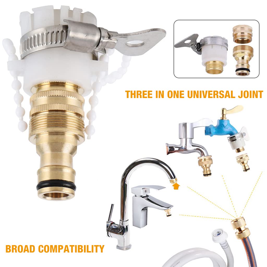 Proberos 2 in 1 Universal Tap Connector, Tap Connector Brass Adapter Quick Release Coupling, Pipe Connector for Tap 3/4 and 1/2 inch, Top Max Diameter 23mm, Faucet Adapter for Garden Hose Pipe Proberos 2 in 1 Universal Tap Connector, Tap Connector Brass Adapter Quick Release Coupling, Pipe Connector for Tap 3/4 and 1/2 inch, Top Max Diameter 23mm, Faucet Adapter for Garden Hose Pipe